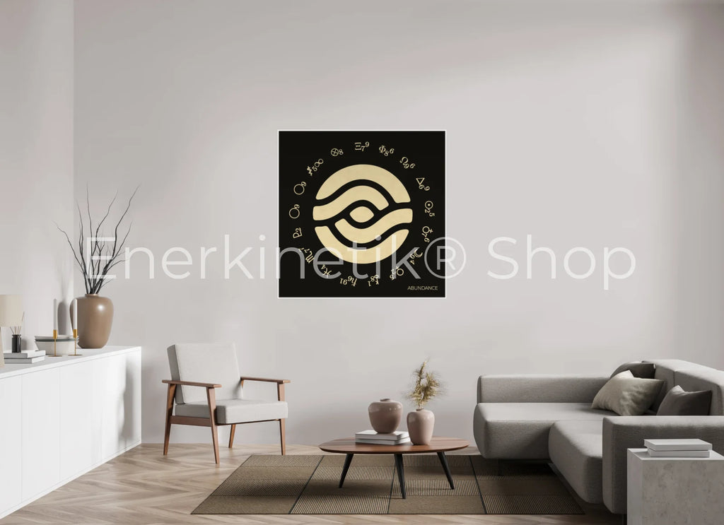 ABUNDANCE Enerkinetik® Key 120 x 120 cm / Alu Dibond GOLD WhiteWall App Product