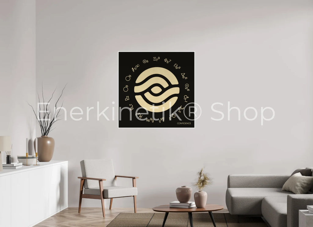 CONFIDENCE Enerkinetik® Key 100 x 100 cm / Alu Dibond GOLD WhiteWall App Product