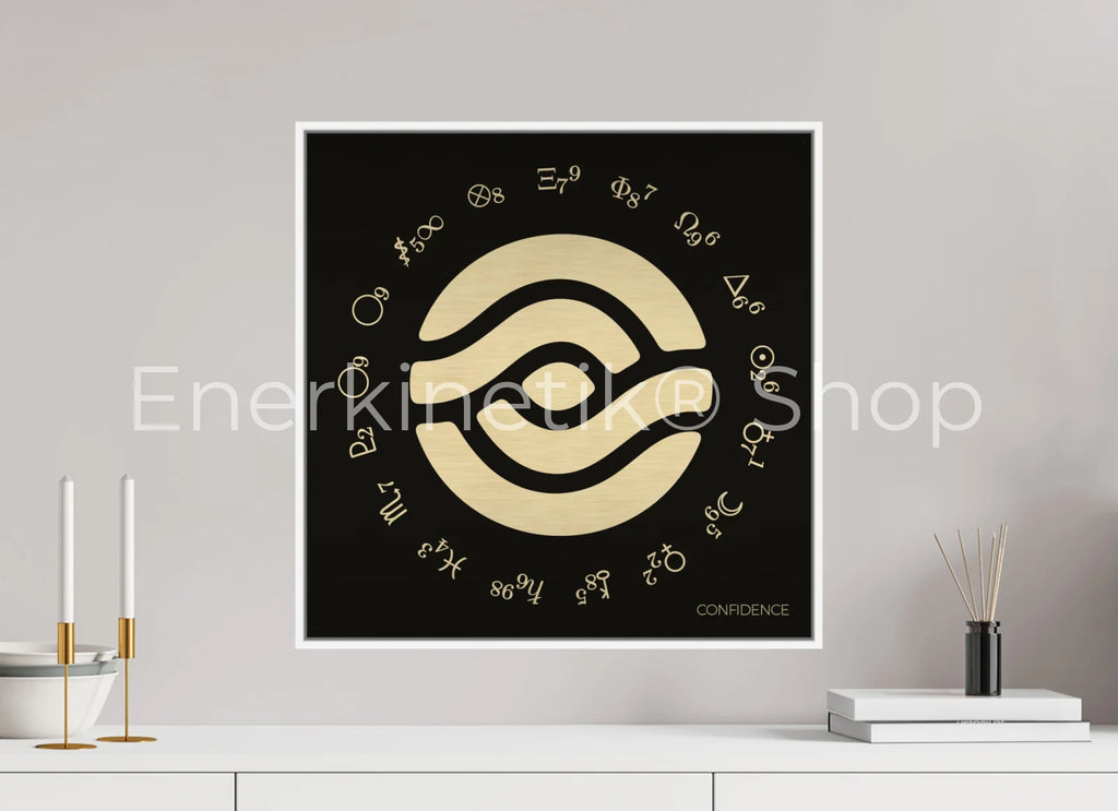 CONFIDENCE Enerkinetik® Key 50 x 50 cm / Alu Dibond GOLD WhiteWall App Product