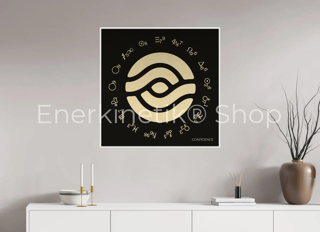 CONFIDENCE Enerkinetik® Key 80 x 80 cm / Alu Dibond GOLD WhiteWall App Product