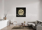 LOVE Enerkinetik® Key 120 x 120 cm / Alu Dibond GOLD WhiteWall App Product