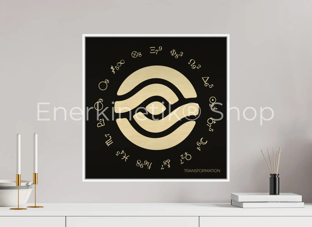 TRANSFORMATION Enerkinetik® Key 50 x 50 cm / Alu Dibond GOLD WhiteWall App Product