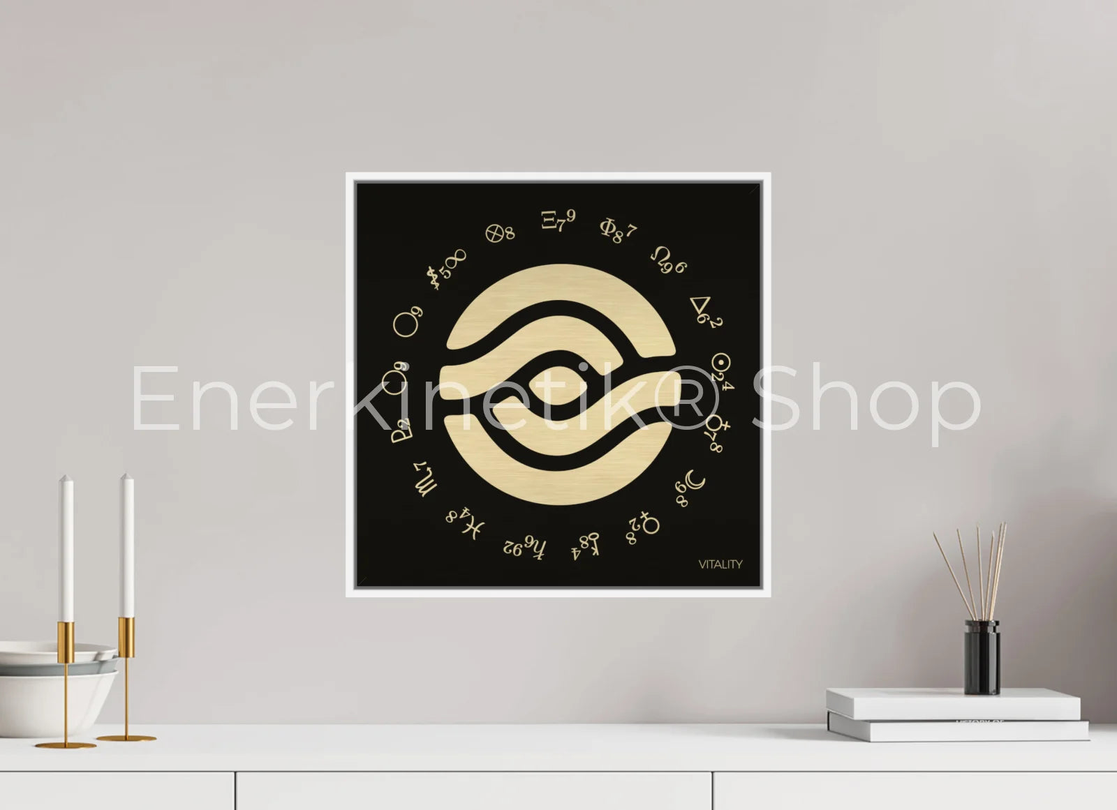 VITALITY Enerkinetik® Key 40 x 40 cm / Alu Dibond GOLD WhiteWall App Product